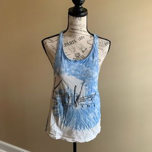 Key West Blue And White Tie Dye Tank  Top Size XS